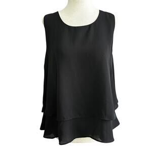 Stella Luce Black Tiered Blouse Women's Size Medium | 3-33
